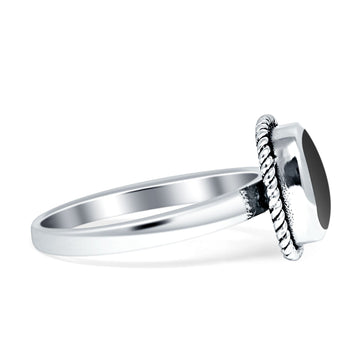 Cushion Cut Twisted Ring Oxidized Black Onyx 925 Sterling Silver Wholesale